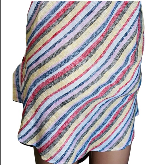 COCO BIANCO STRIPED TOP WOMENS TIED TO THE SIDE SLEEVELESS COLOR YELLOW SIZE M - Picture 6 of 13